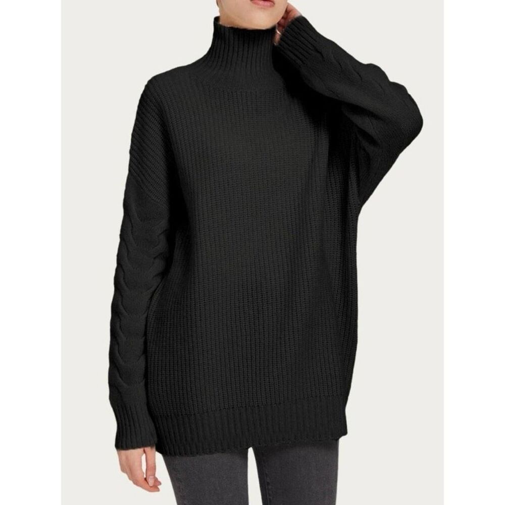 Gentle Herd Black Cashmere Turtleneck Sweater M